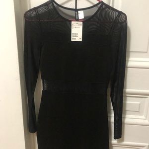 NEW Black mesh long sleeve dress (Divided)